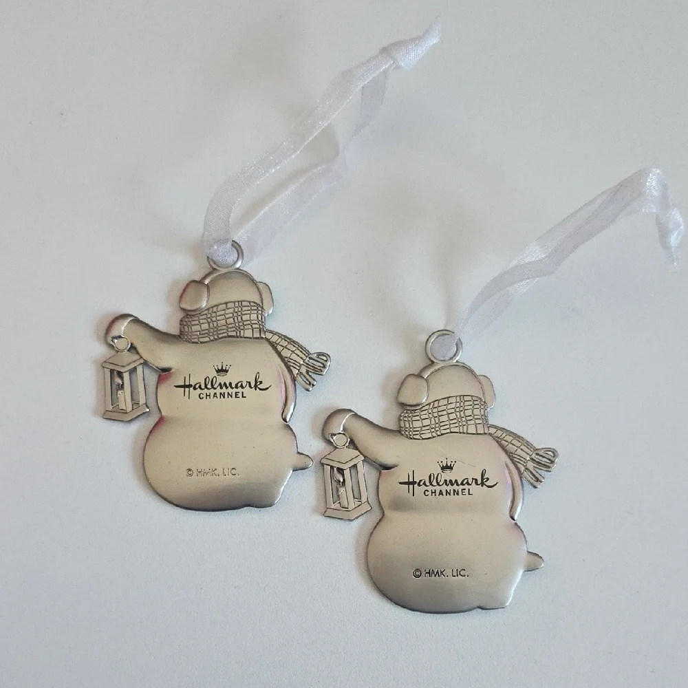 Hallmark Ornament - metal snowman Set